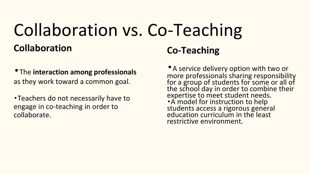 Collaboration vs. Co-Teaching