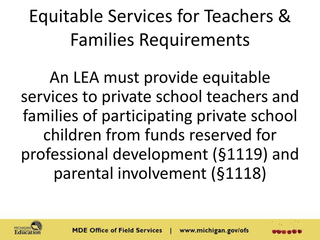 Equitable Services for Teachers & Families Requirements