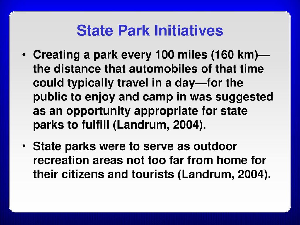 State Park Initiatives