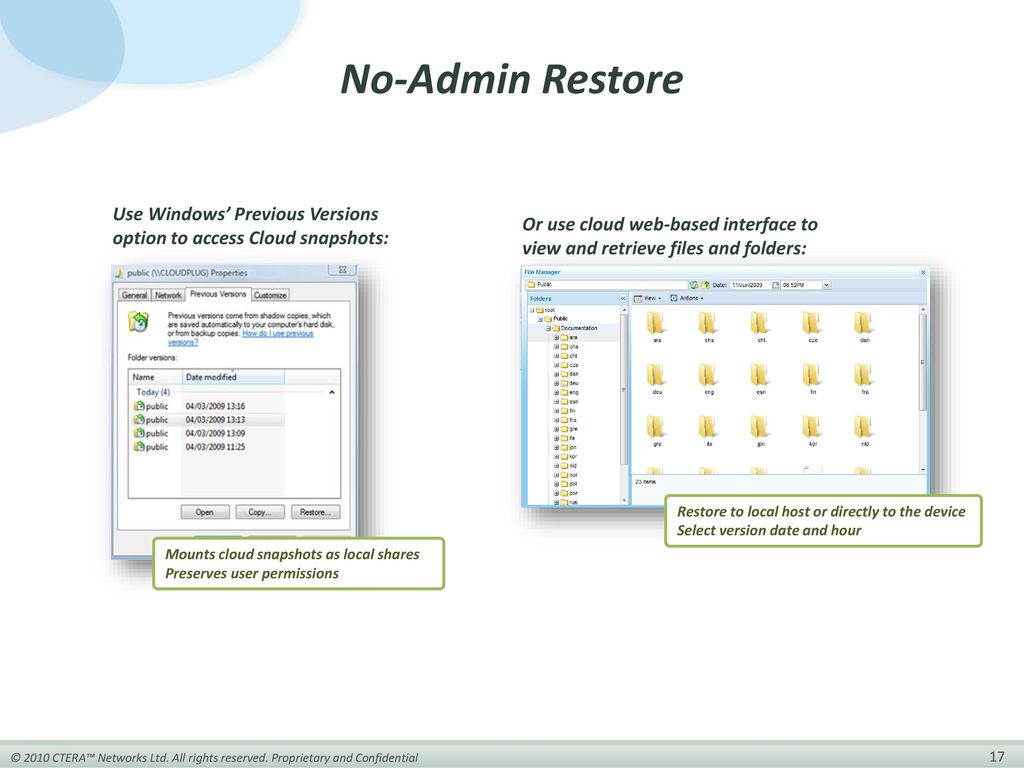 no restore previous versions option no restore previous versions option