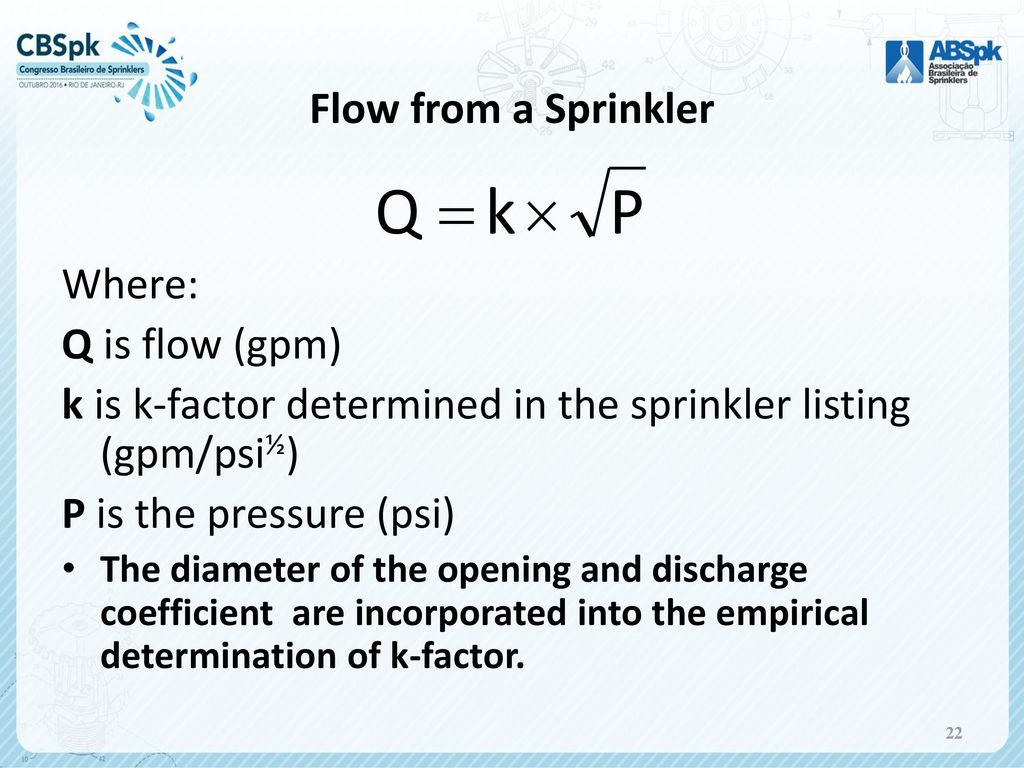 Sprinkler K Factor Chart