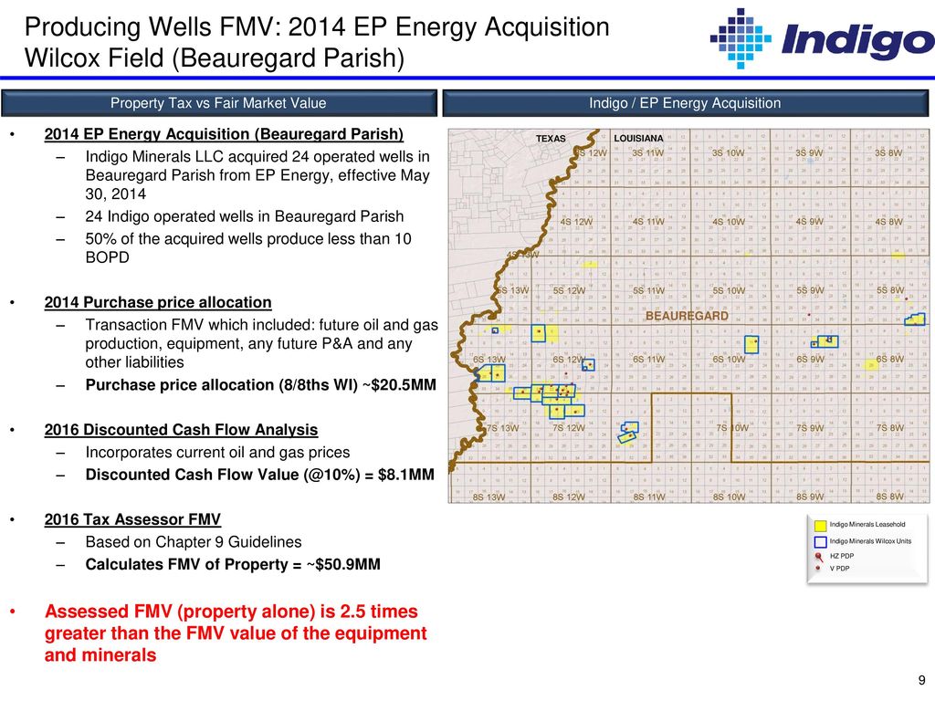 Producing Wells FMV: 2014 EP Energy Acquisition Wilcox Field (Beauregard Pa...