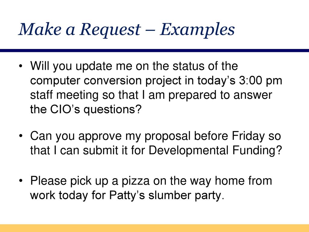 Make a Request – Examples