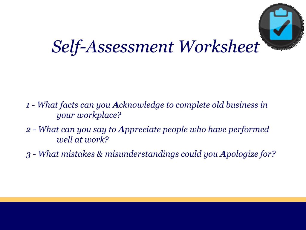 Self-Assessment Worksheet