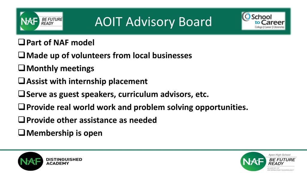 AOIT Advisory Board Part of NAF model