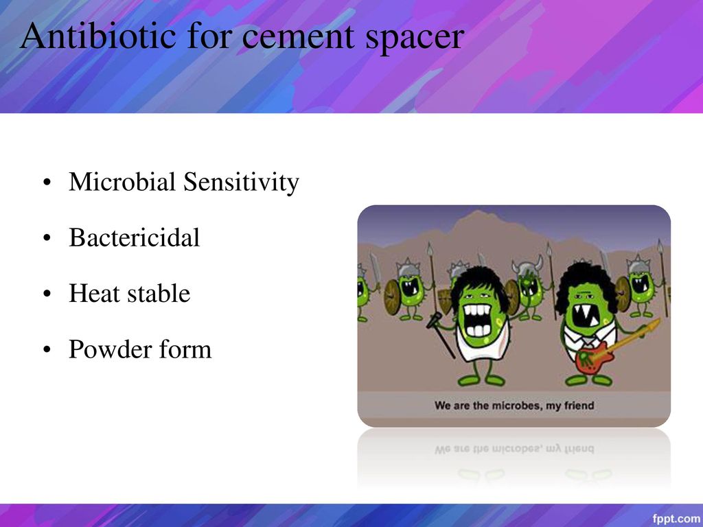 Antibiotic for cement spacer