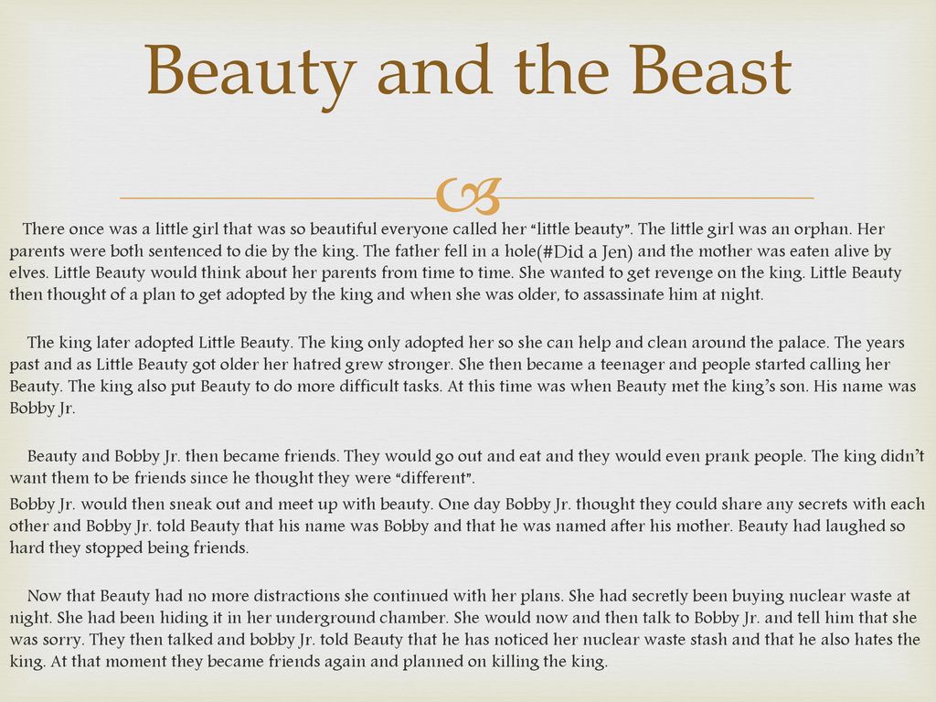 Beauty And The Beast BY: Sabastian Benavidez, Edgar Zapata (A.K.A Tony the  Tiger), Isabela Doyle, and Jessica Alschuler (A.K.A Oprah) - ppt download