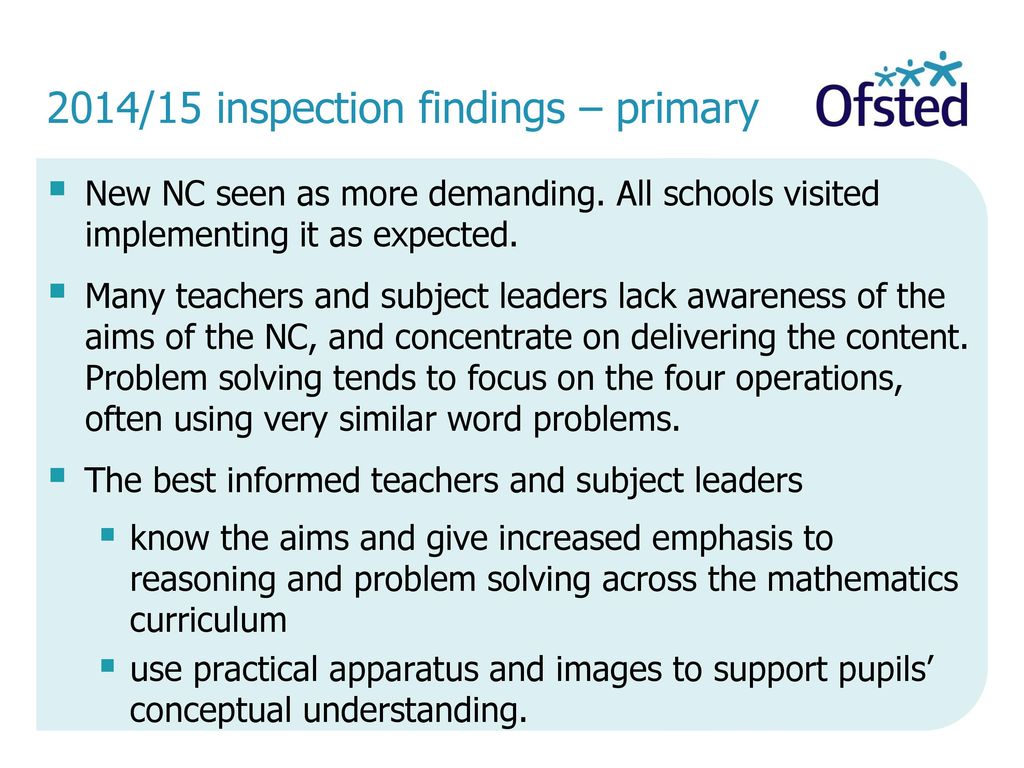 2014/15 inspection findings – primary