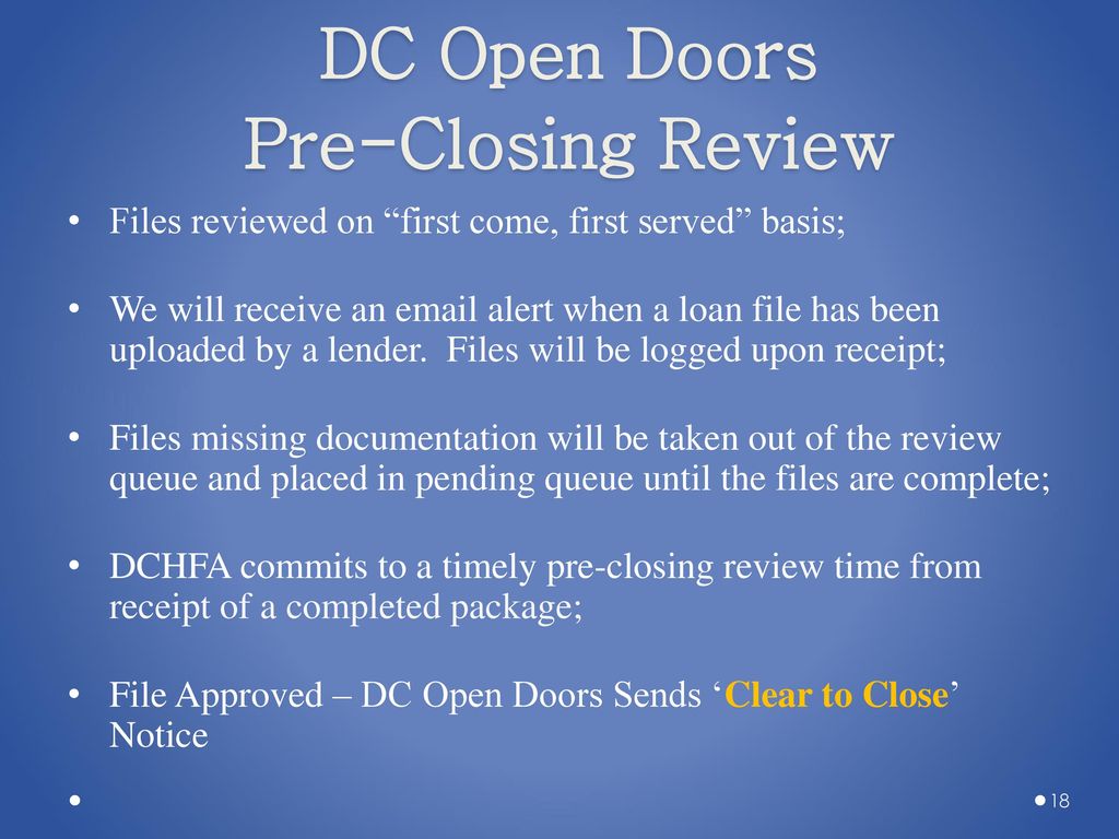 Dc Open Doors Lender Training Ppt Download