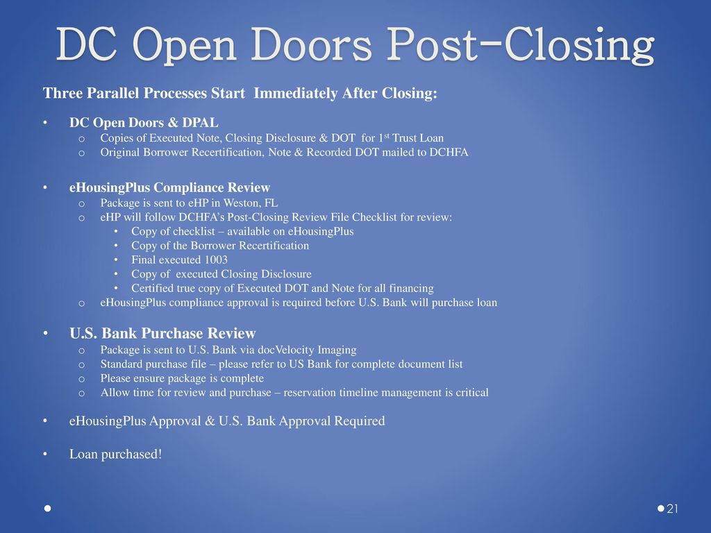 Dc Open Doors Lender Training Ppt Download