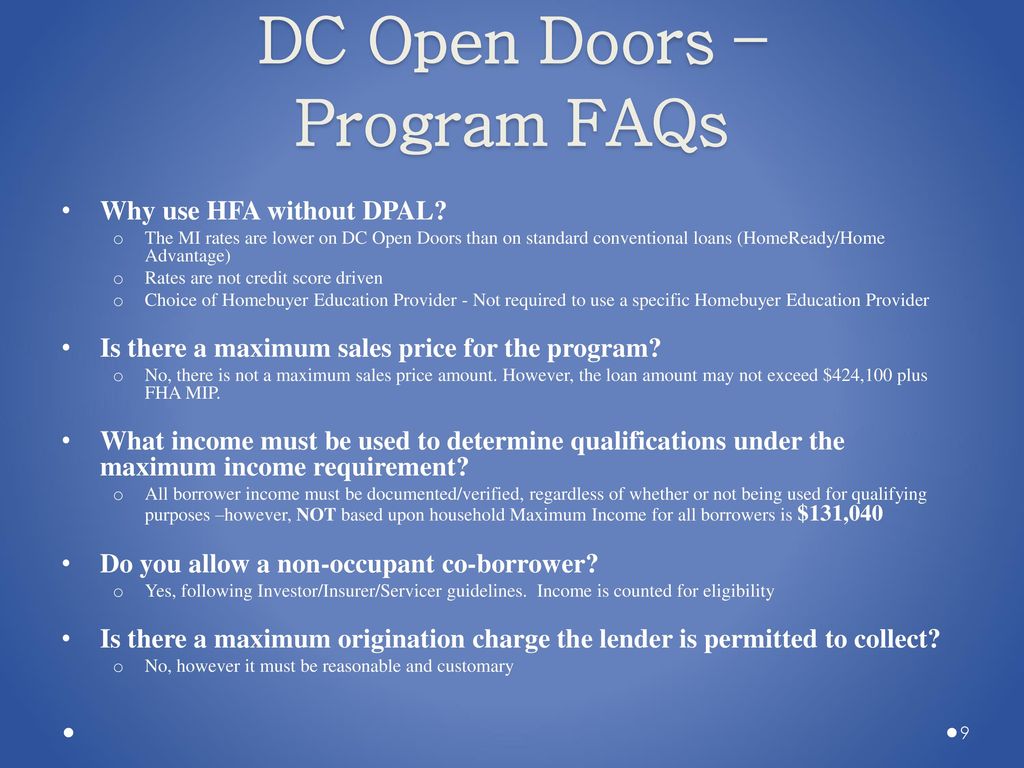 Dc Open Doors Lender Training Ppt Download