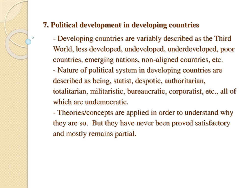 what does political development mean