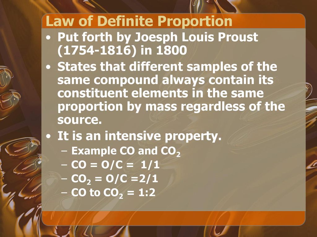 Laws Of Definite Proportions Multiple Proportions Ppt Download laws-of-definite-proportions-multiple-proportions-ppt-download