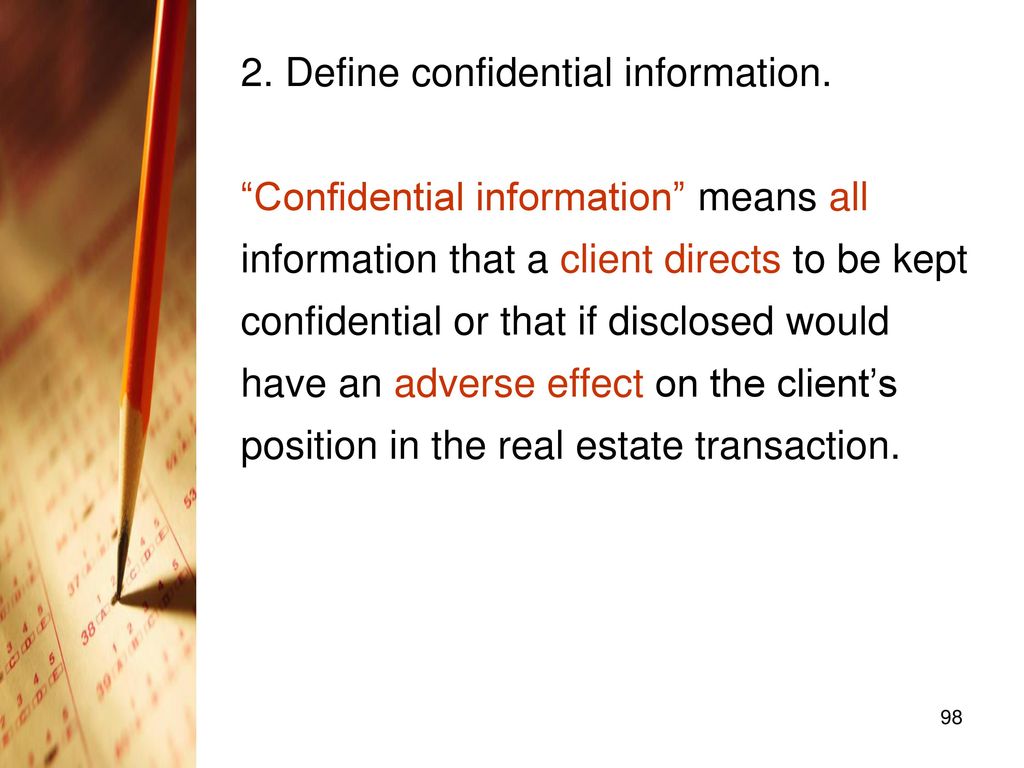 2. Define confidential information