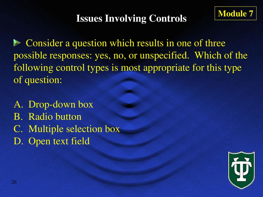 Issues Involving Controls