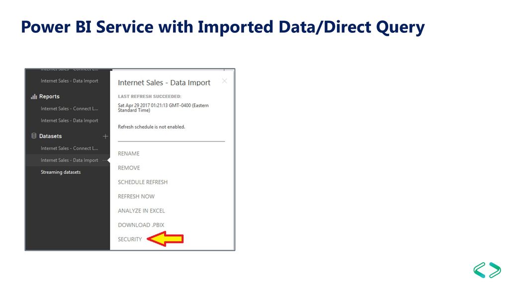 Power BI Service with Imported Data/Direct Query