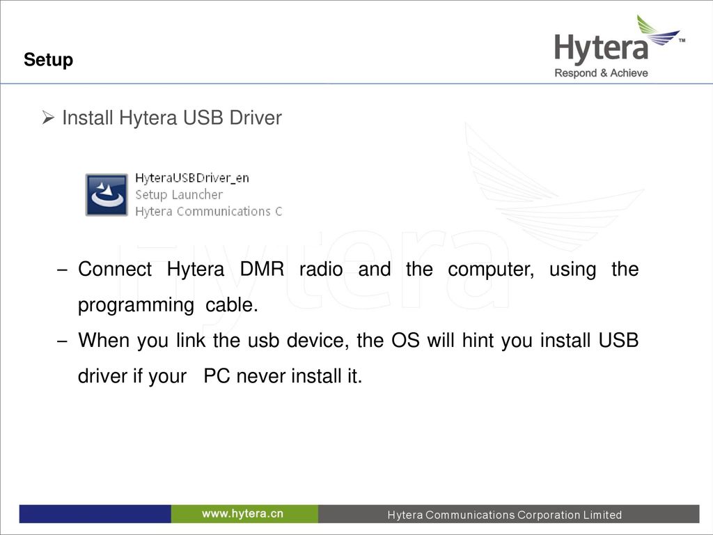 Install Hytera USB Driver