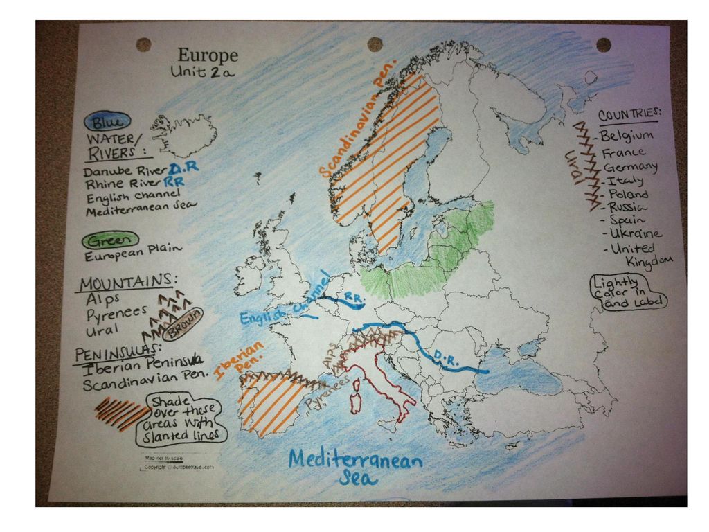 Physical Geography Of Europe Ppt Video Online Download   Answer Key Features Only 