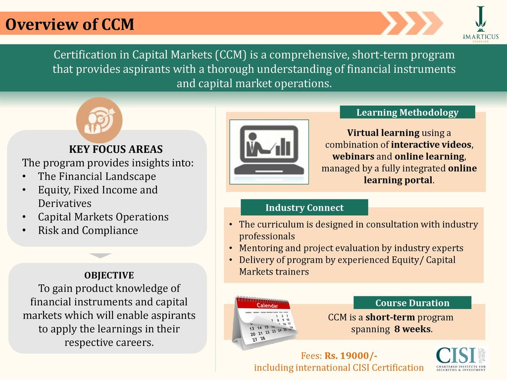 Certification In Capital Markets Ppt Download