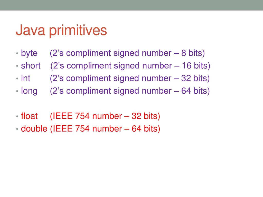 Numbers in a Computer Unsigned integers Signed magnitude - ppt download