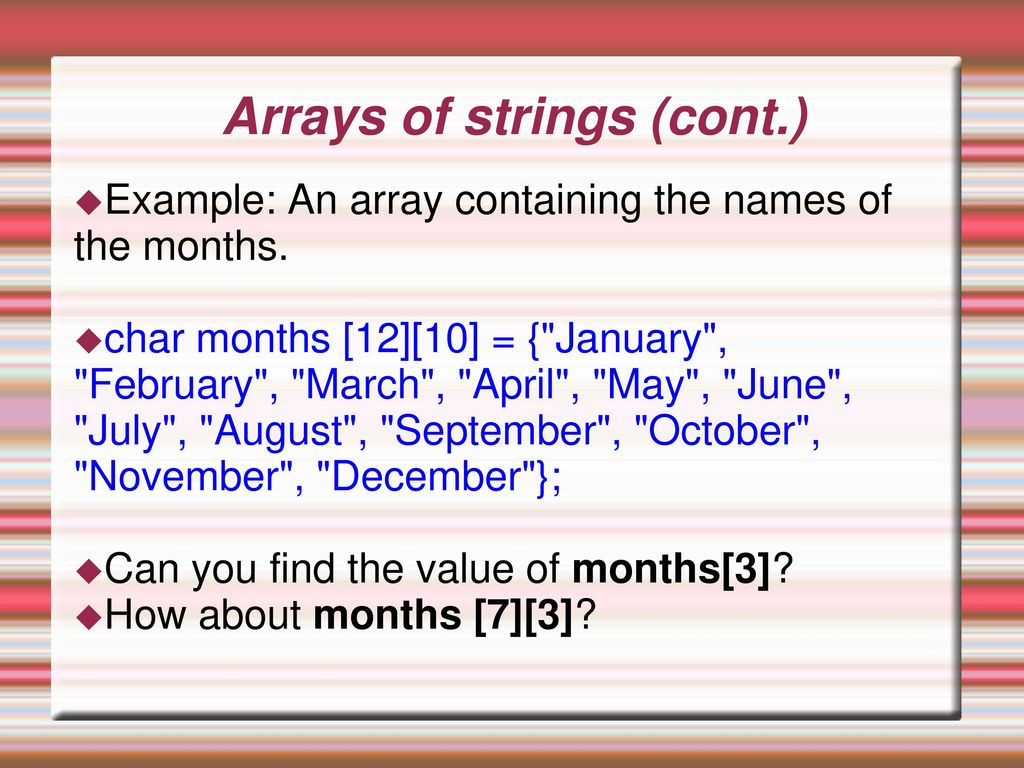 Lesson #7 Arrays‏. - ppt download