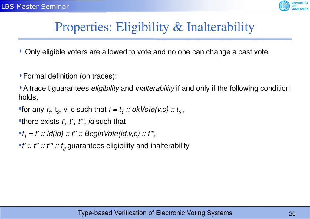 Type Based Verification Of Electronic Voting Systems Ppt Download
