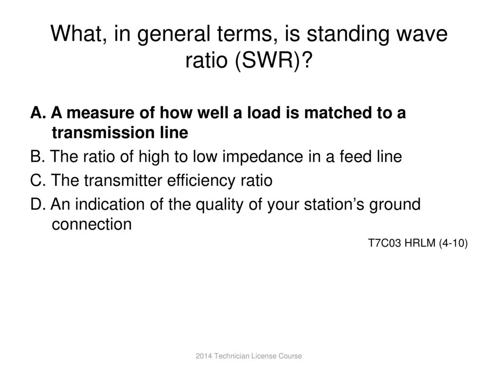 What, in general terms, is standing wave ratio (SWR)