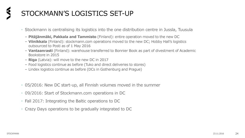 Welcome to Stockmann's new distribution centre - ppt video online download