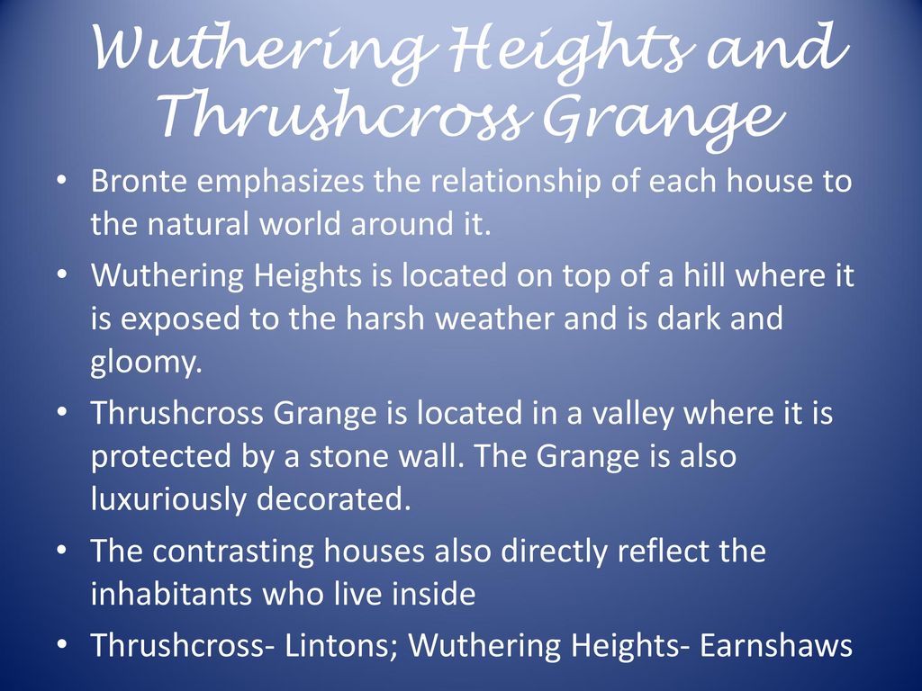 Wuthering Heights and Thrushcross Grange