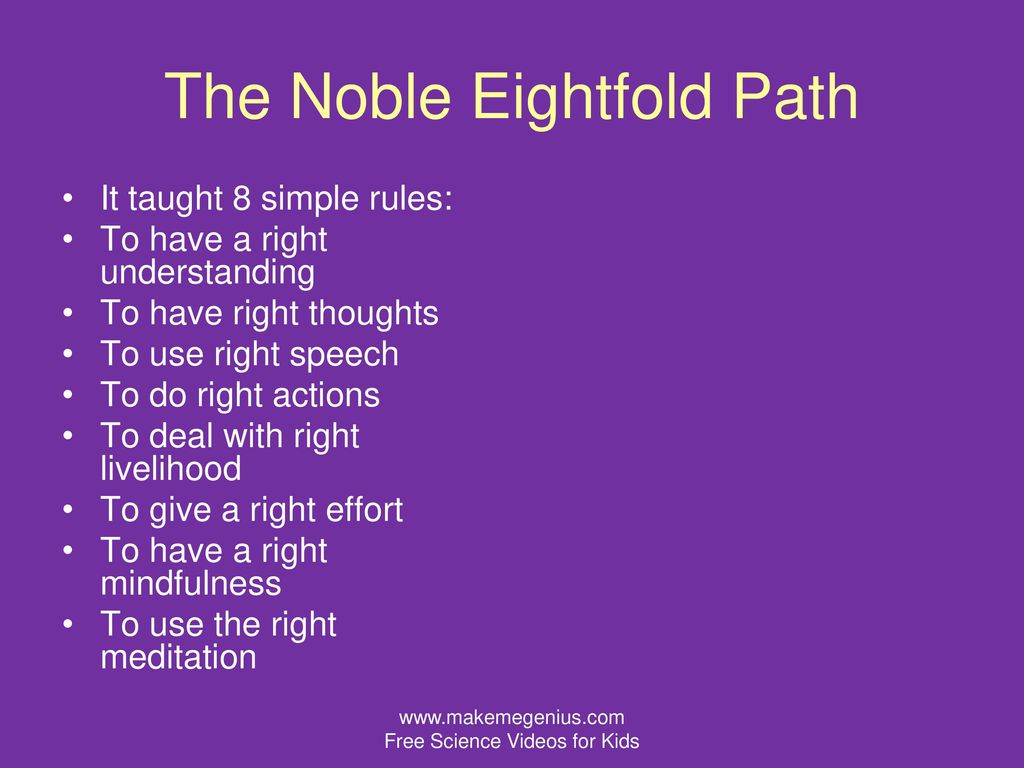 noble eightfold path for kids