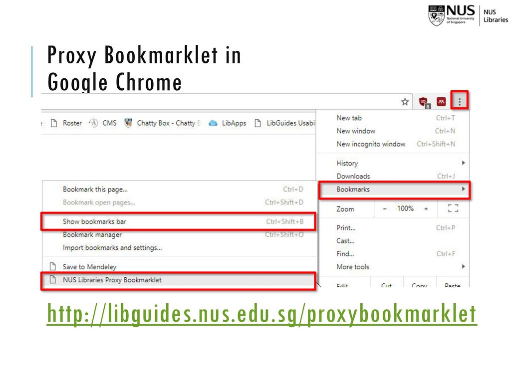 Proxy Bookmarklet in Google Chrome