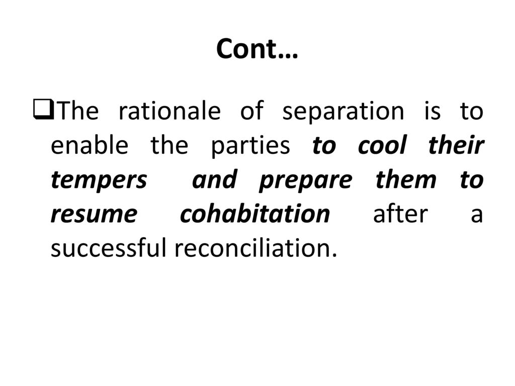 After successful separation reconciliation Odds of