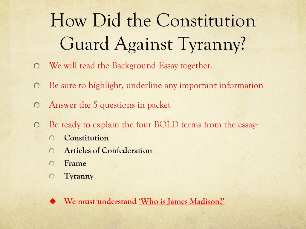 how did the constitution guard against tyranny dbq answers