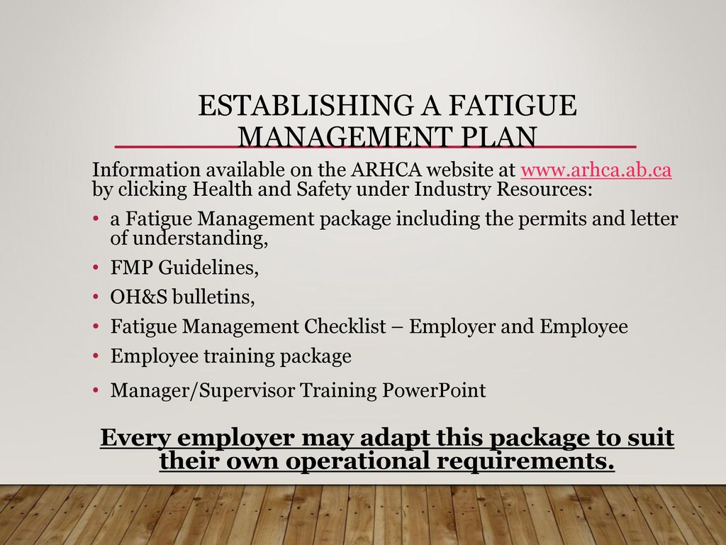 Fatigue Management in the Workplace - ppt download