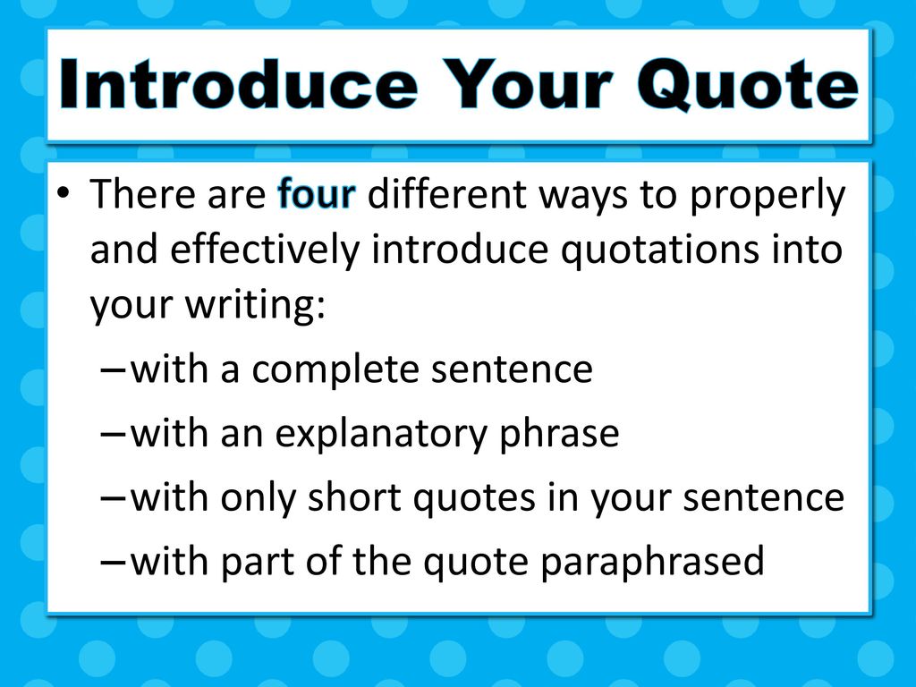 how to introduce a quote in your writing