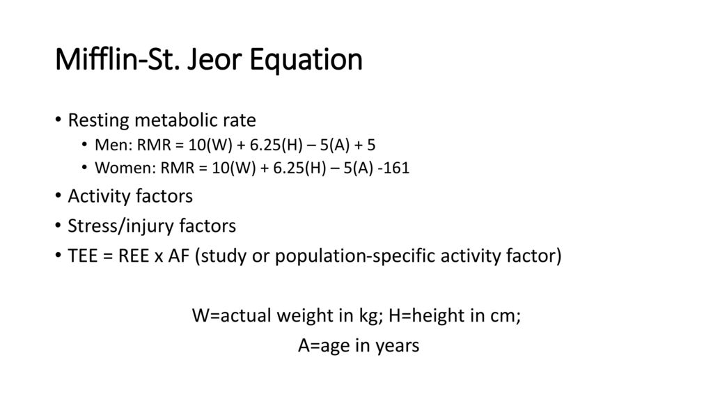 Anthropometrics and assessment of energy expenditure - ppt download
