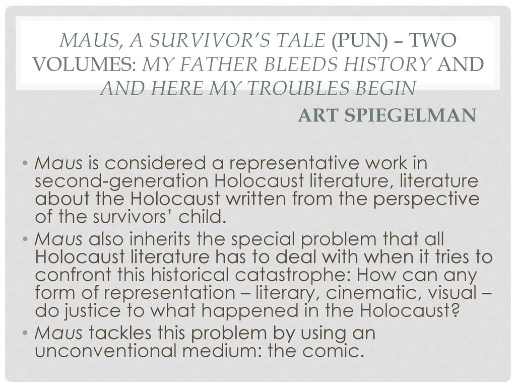 Maus A Survivor S Tale Pun Two Volumes My Father Bleeds