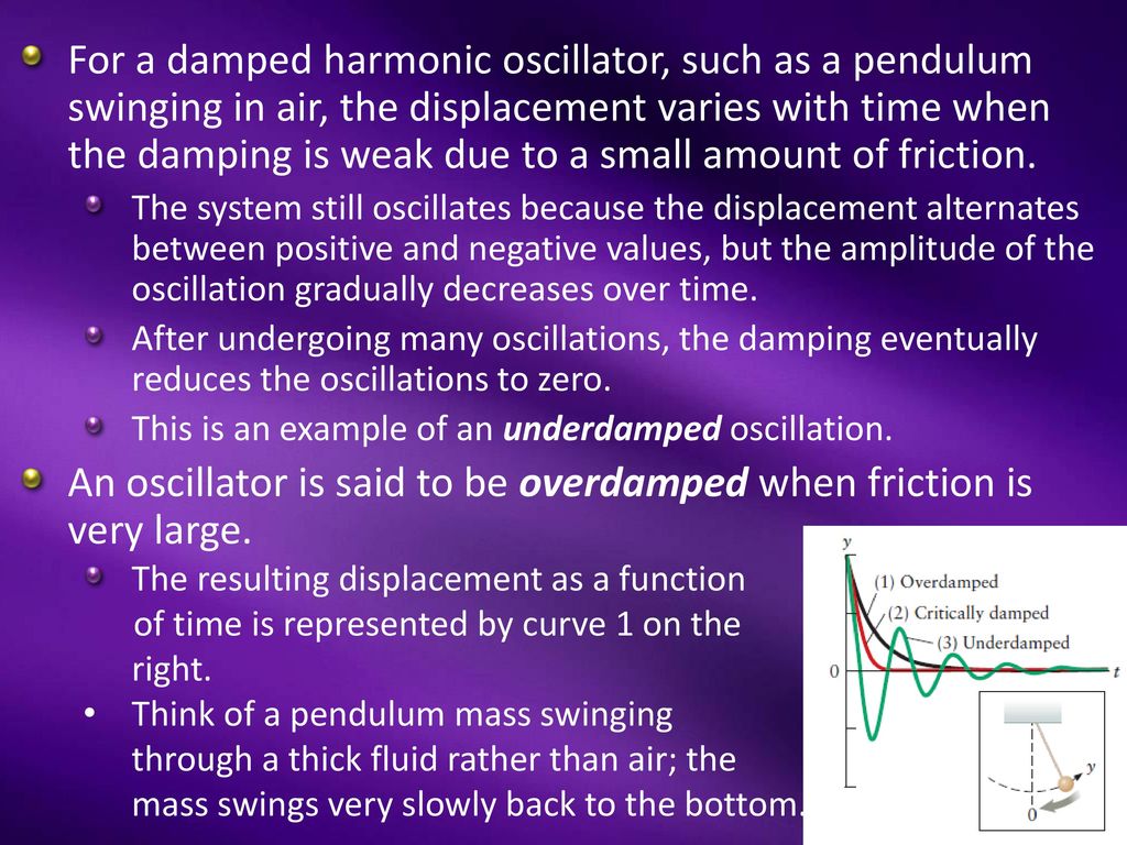 An oscillator is said to be overdamped when friction is very large.