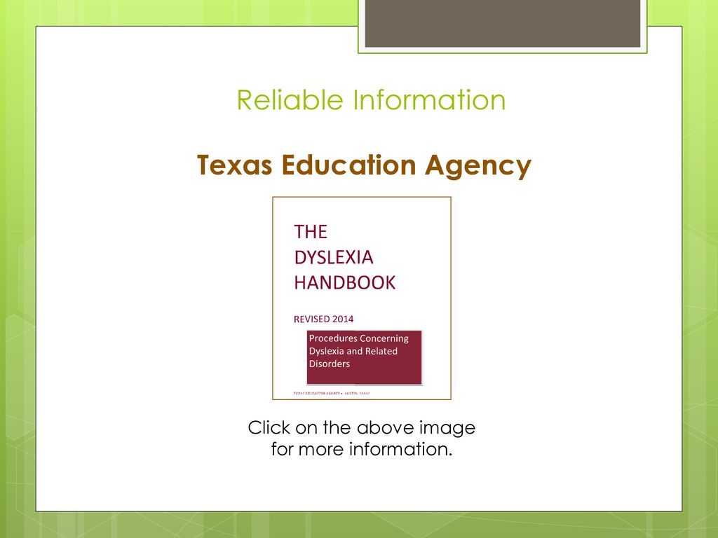 Parent And Educator Information Dyslexia Katy ISD - Ppt Download