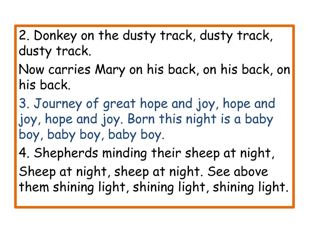 2. Donkey on the dusty track, dusty track, dusty track
