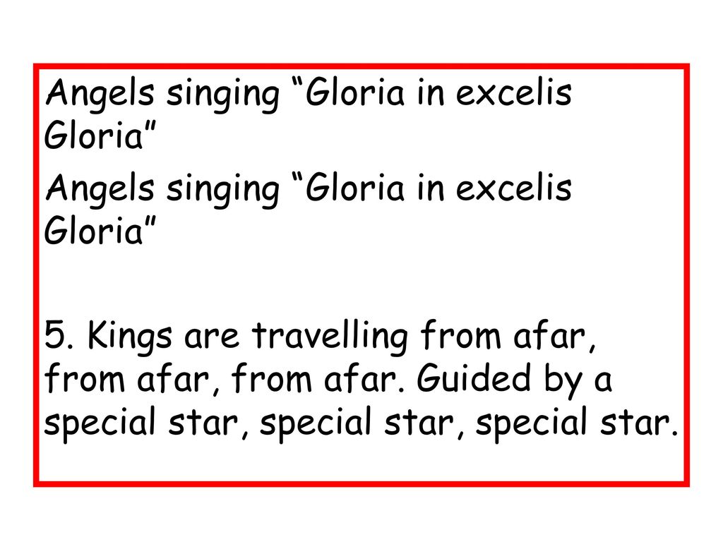 Angels singing Gloria in excelis Gloria 5