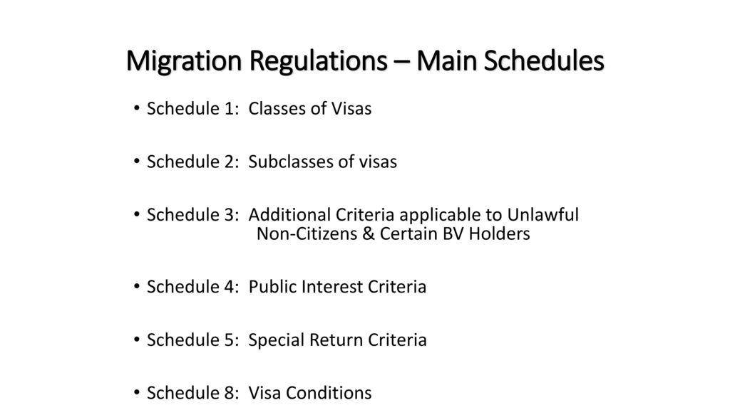 Migration regulations schedule 4