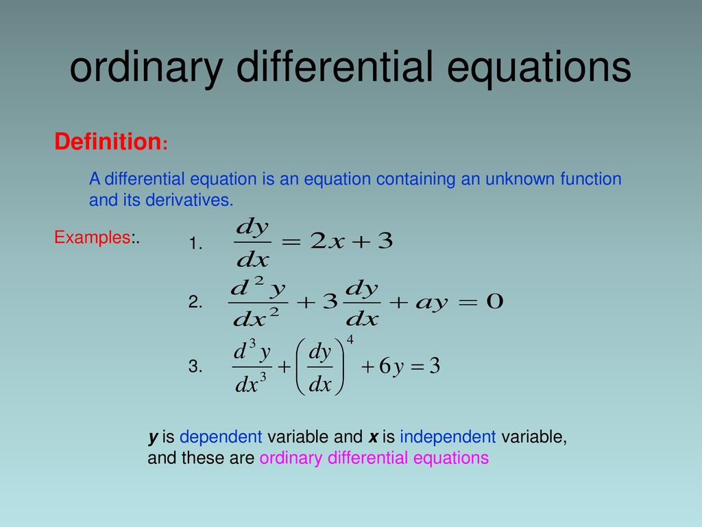 ordinary differential equations.