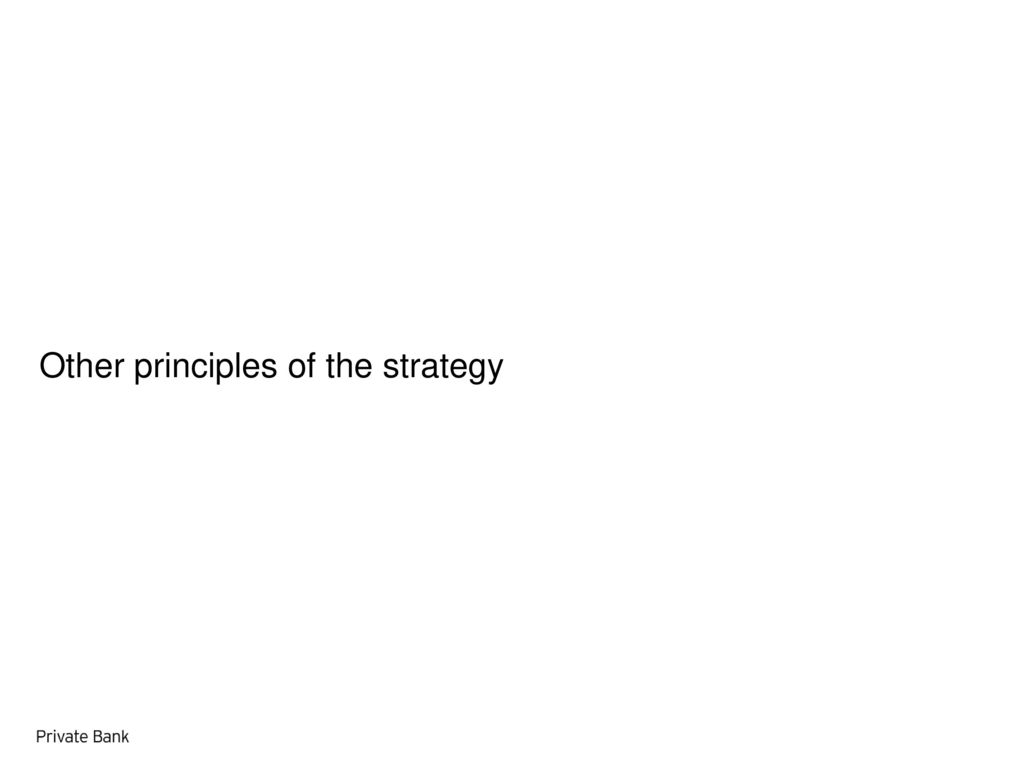 Other principles of the strategy
