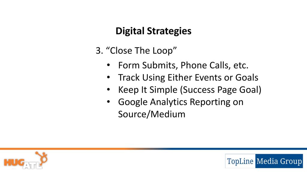 Digital Strategies 3. Close The Loop Form Submits, Phone Calls, etc.