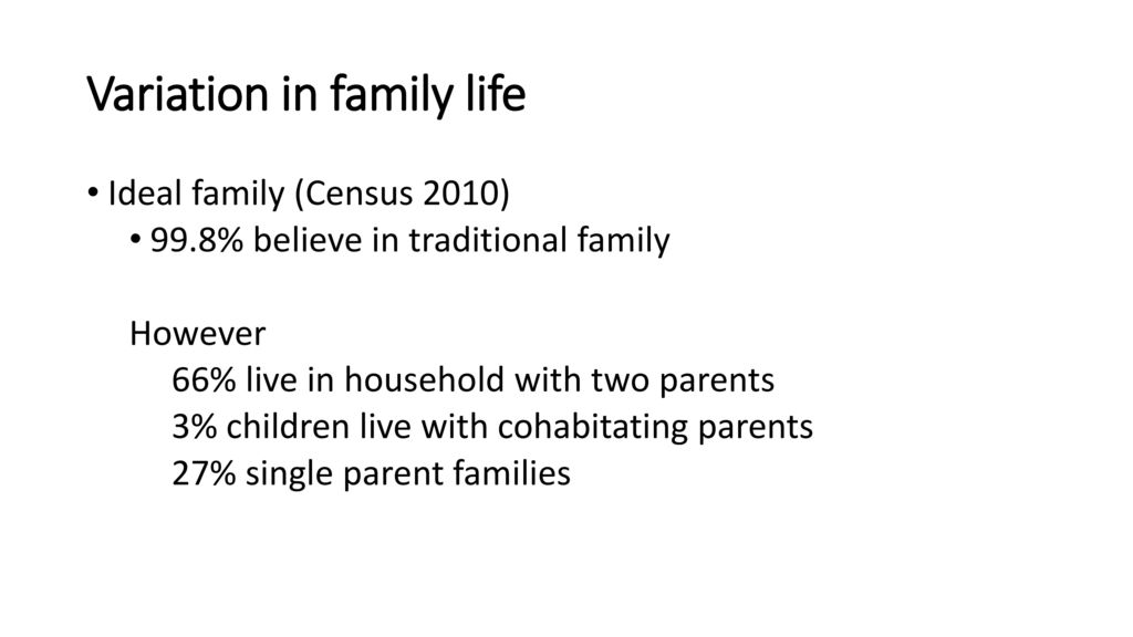 Variation in family life