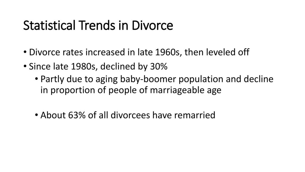 Statistical Trends in Divorce