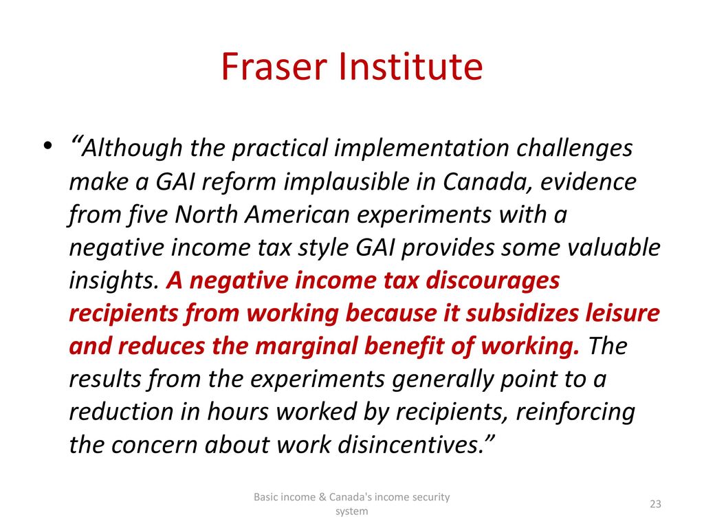 Basic income & Canada s income security system