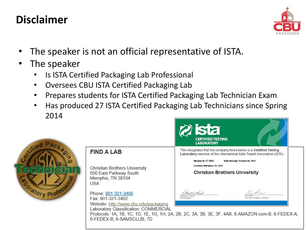Ista Lab People And Packaged Product Certifications Ppt