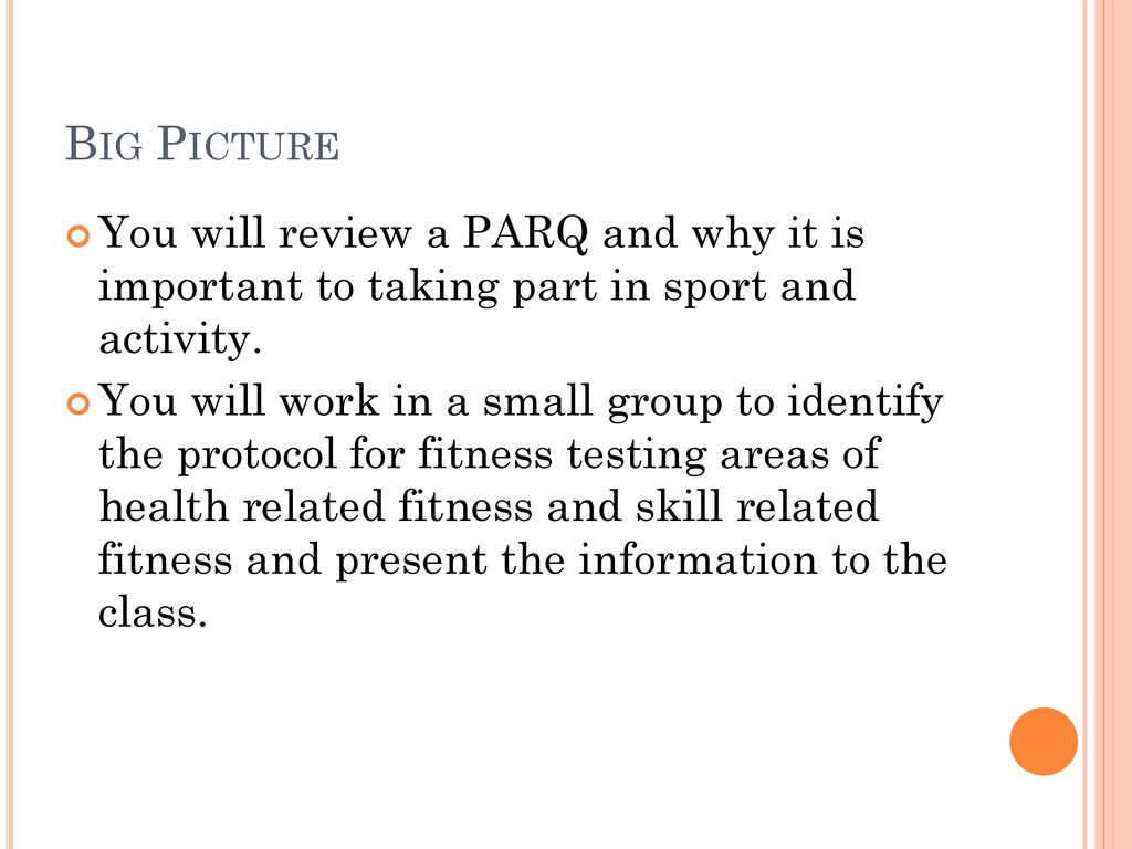 Lesson 29 Physical Activity Parq Fitness Testing Ppt Download